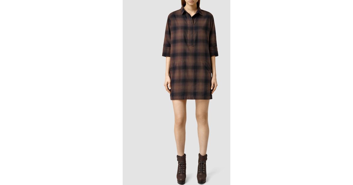 all saints checked dress
