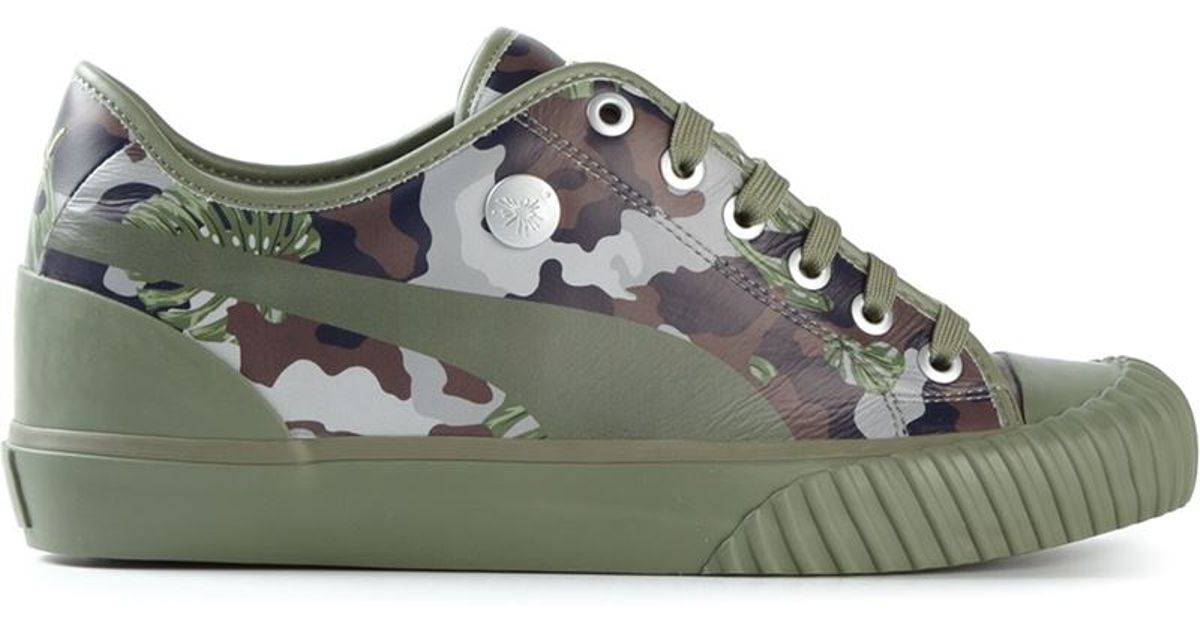 PUMA Camouflage-Print Leather Sneakers 