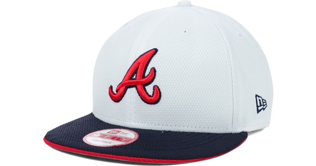 KTZ Atlanta Braves Mlb White Diamond Era 9fifty Snapback Cap for Men | Lyst