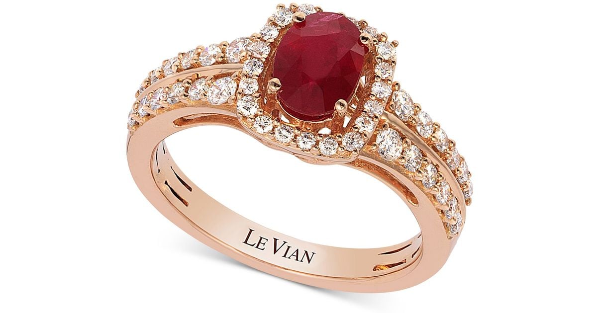Le Vian Ruby (3/4 Ct. T.w.) And Diamond (1/2 Ct. T.w.) Ring In 14k 
