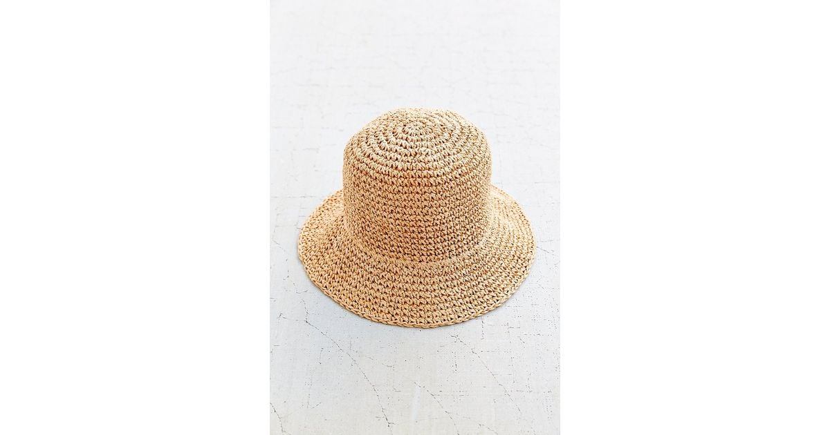Urban Outfitters Packable Straw Bucket Hat in Natural Lyst