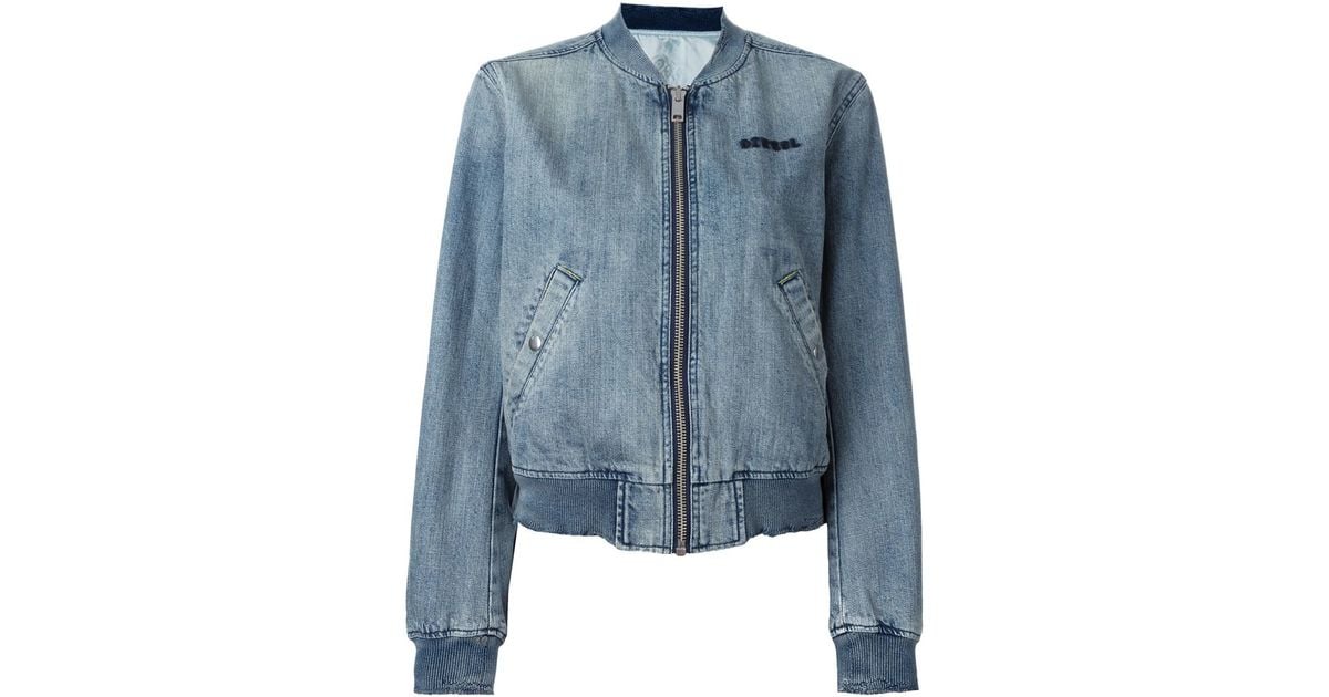 reversible denim bomber jacket