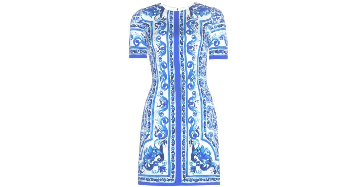 Dolce & Gabbana 'Majolica' Dress in Blue | Lyst