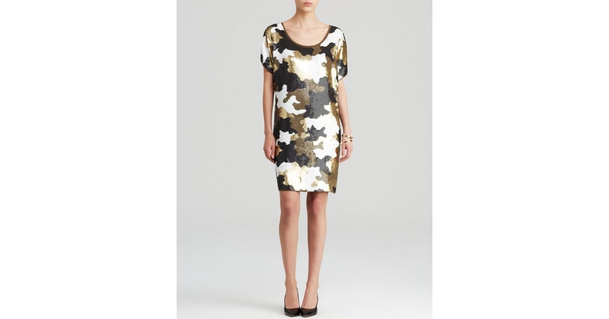 michael kors gold sequin dress