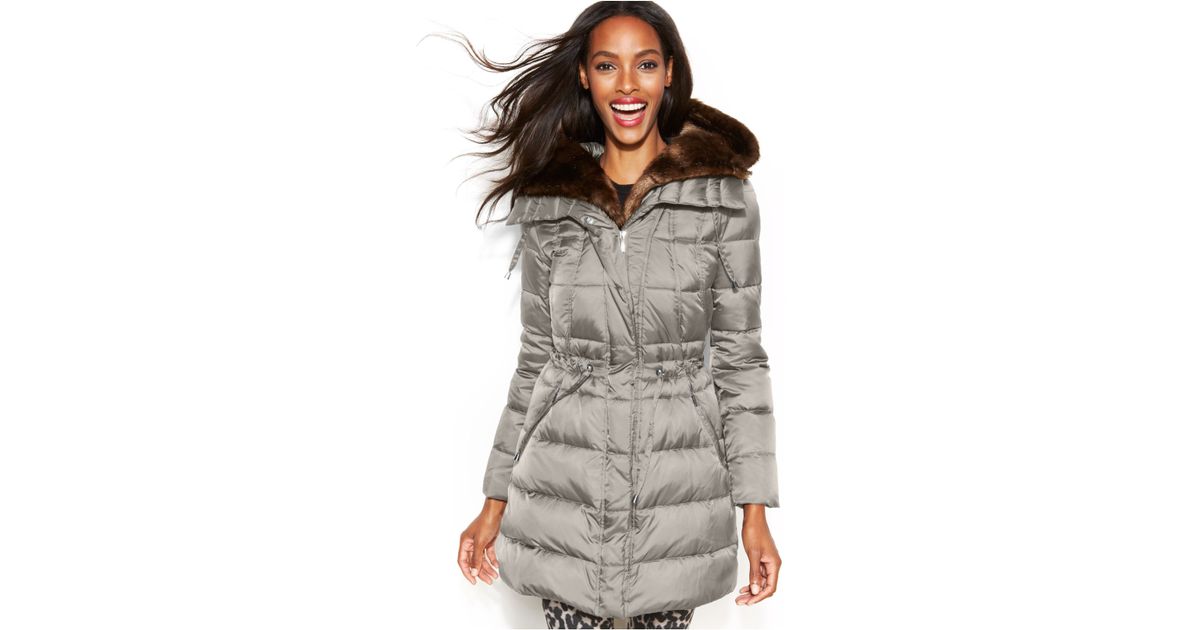 Laundry By Shelli Segal Hooded Faux Fur, Laundry Faux Fur Lined Coats