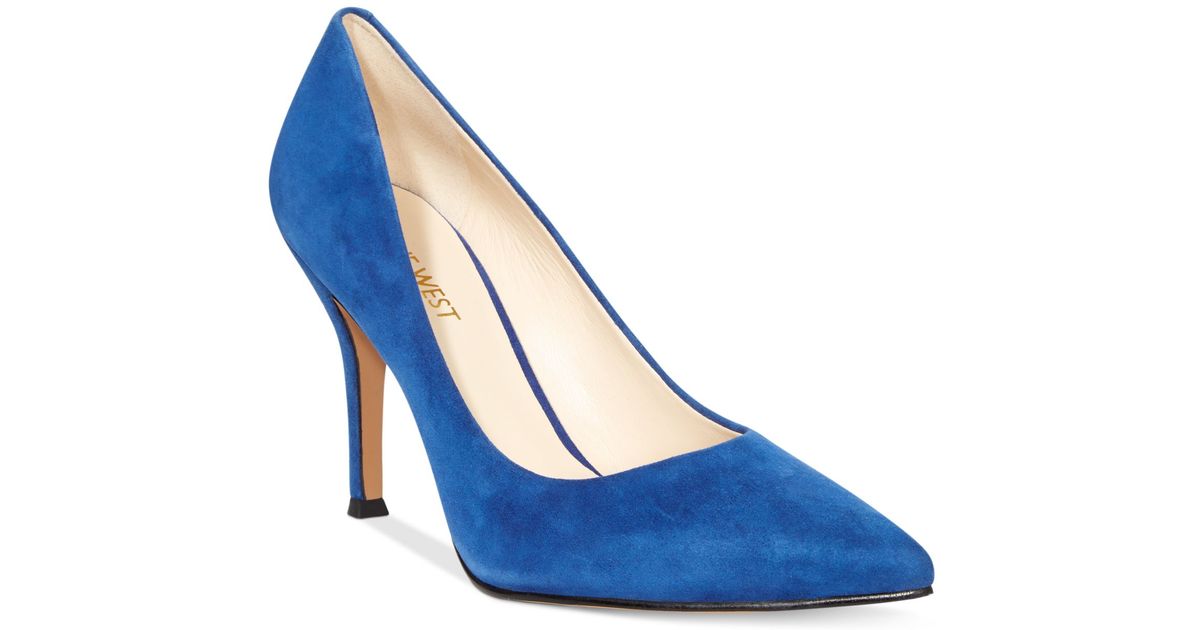 nine west blue suede heels