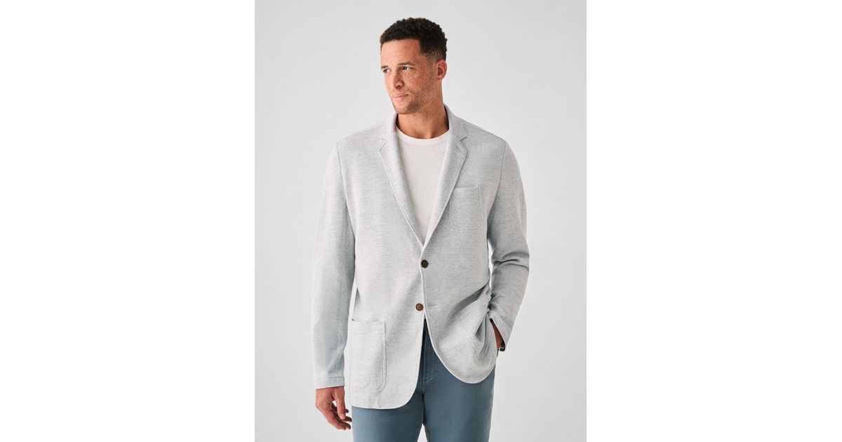 Faherty Inlet Knit Blazer (tall) in Gray for Men Lyst