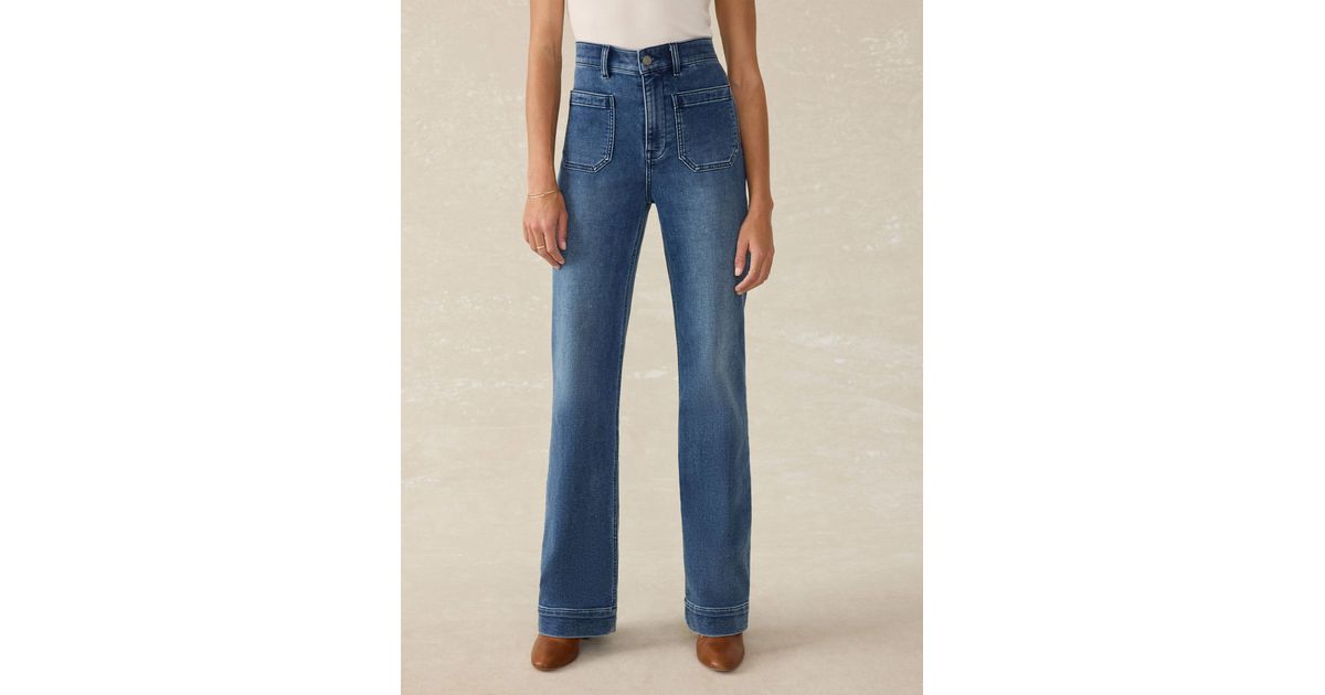 Faherty Stretch Terry Patch Pocket Pants Wash in Blue | Lyst