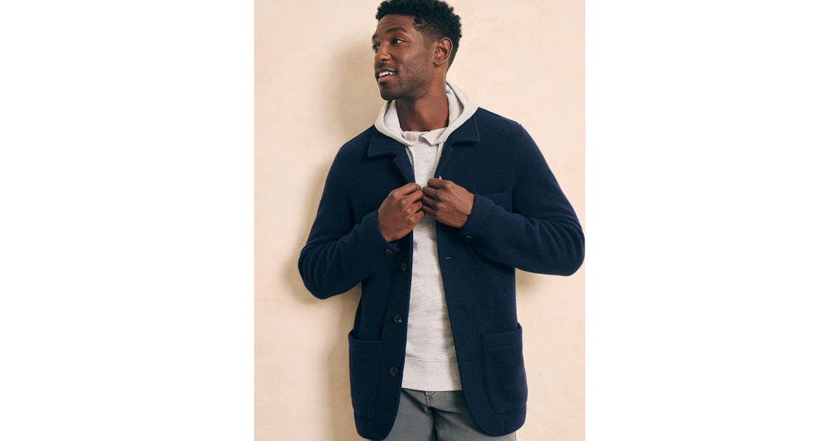 Faherty Wool Chore Jacket in Blue for Men | Lyst