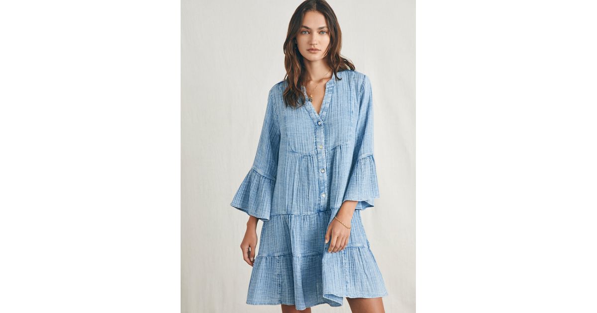 Faherty Dream Cotton Gauze Kasey Dress in Blue Lyst