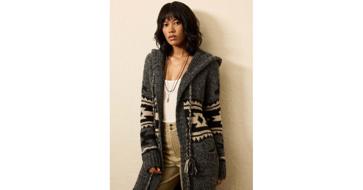 Faherty Steven Paul Judd Chahtah Hooded Duster Sweater in Natural 