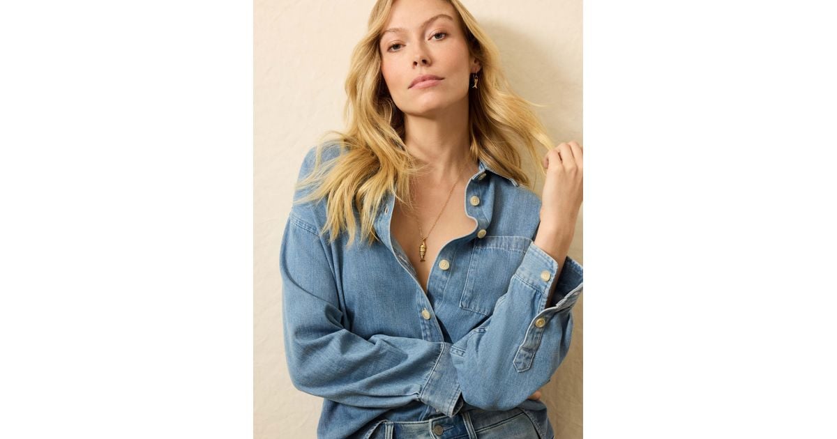 Faherty Sunfair Denim Relaxed Shirt in Blue | Lyst