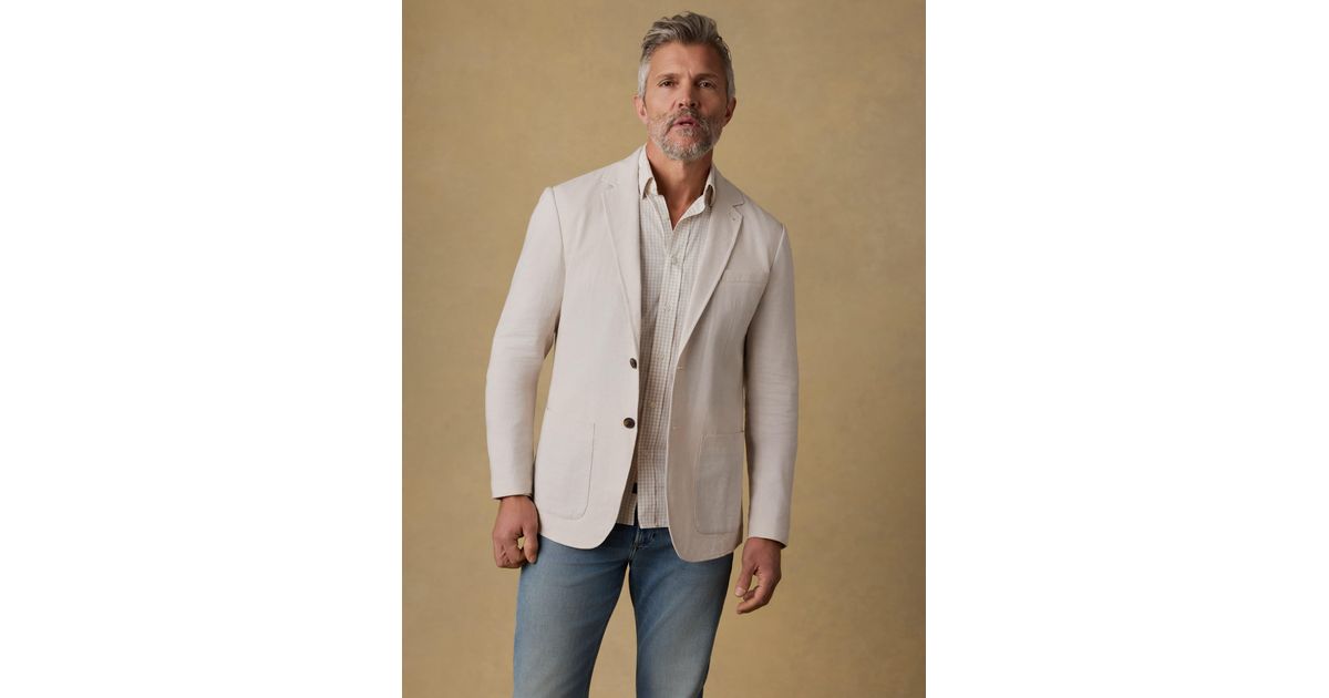 Faherty Movement& Linen Blazer in Natural for Men | Lyst UK