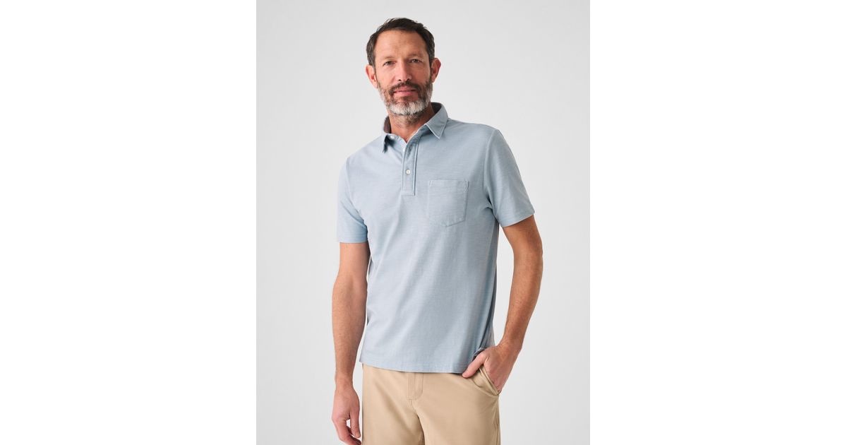 Faherty Sunwashed T-shirt Polo in Blue for Men | Lyst