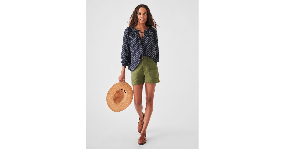 Faherty Emery Blouse in Green | Lyst