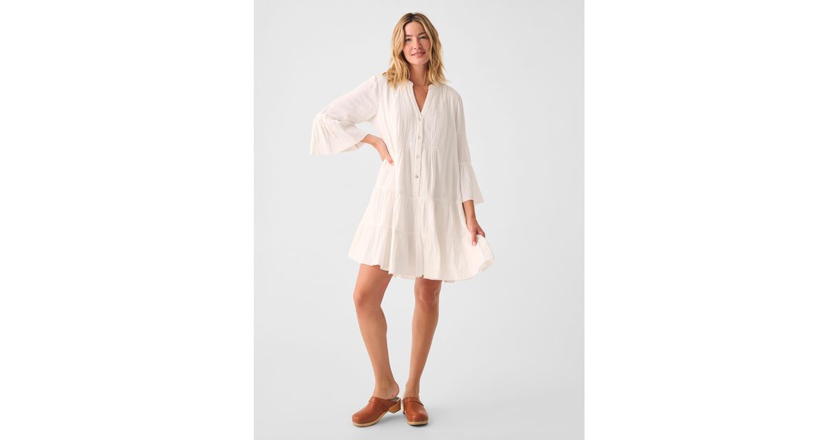 Faherty Dream Cotton Gauze Kasey Dress in White Lyst