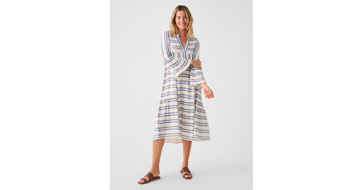 Faherty Dream Cotton Gauze Vida Midi Dress in White Lyst Canada