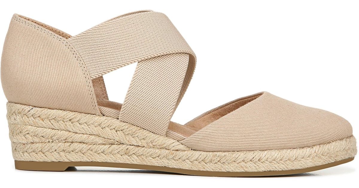 LifeStride Sola Peep-Toe Canvas Espadrille Wedge - 9760002 | HSN