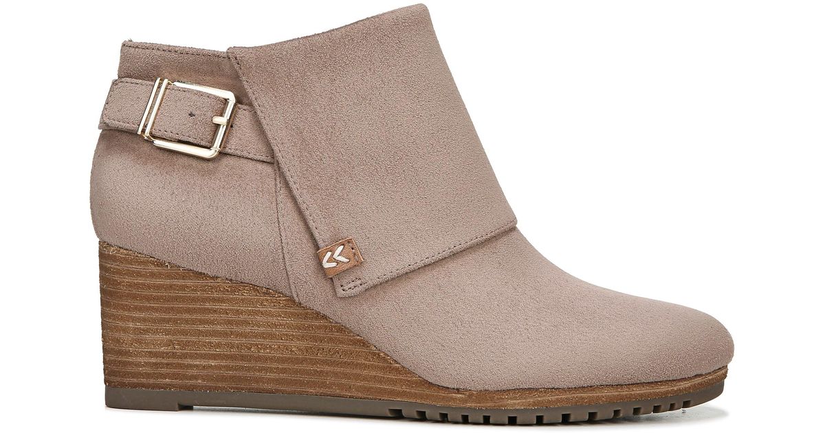 dr scholl's gray wedge booties