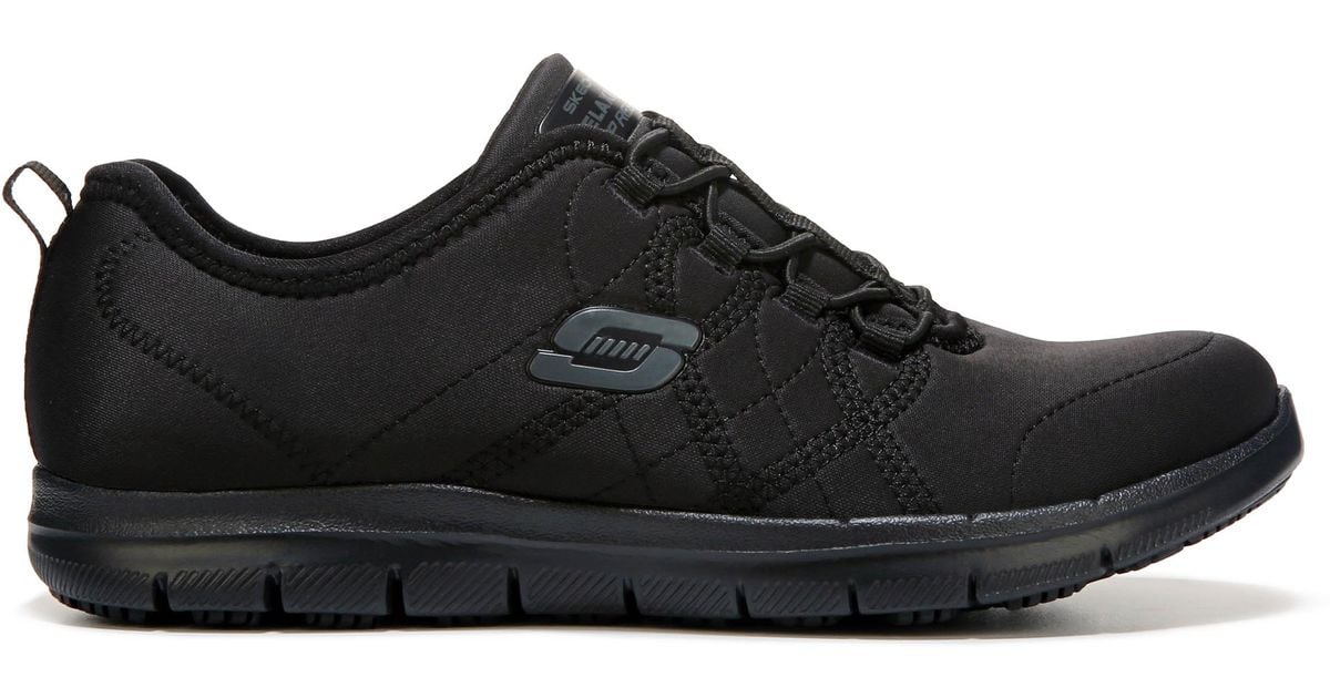 Skechers Rubber Srelt Slip Resistant Shoes in Black - Lyst