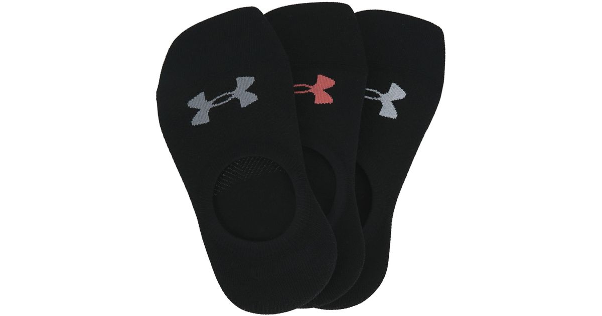 Under Armour Synthetic 3 Pack Essential Ultra Low Socks in Black Lyst
