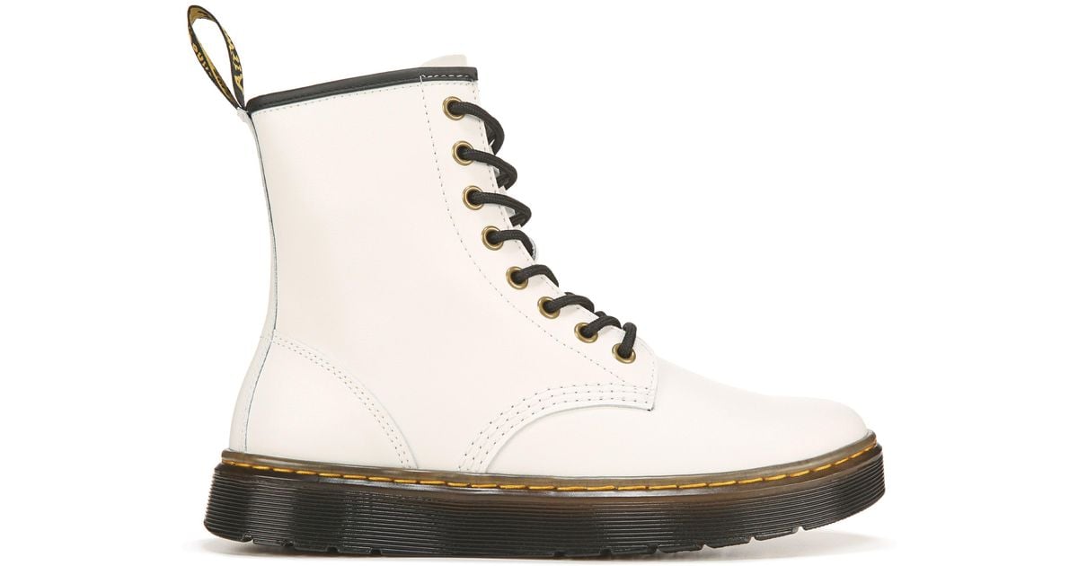 Dr. Martens Leather Zavala Combat Boots in White Lyst