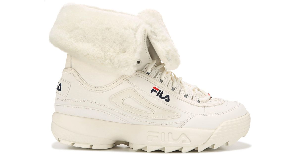 fila disruptor shearling athletic shoe