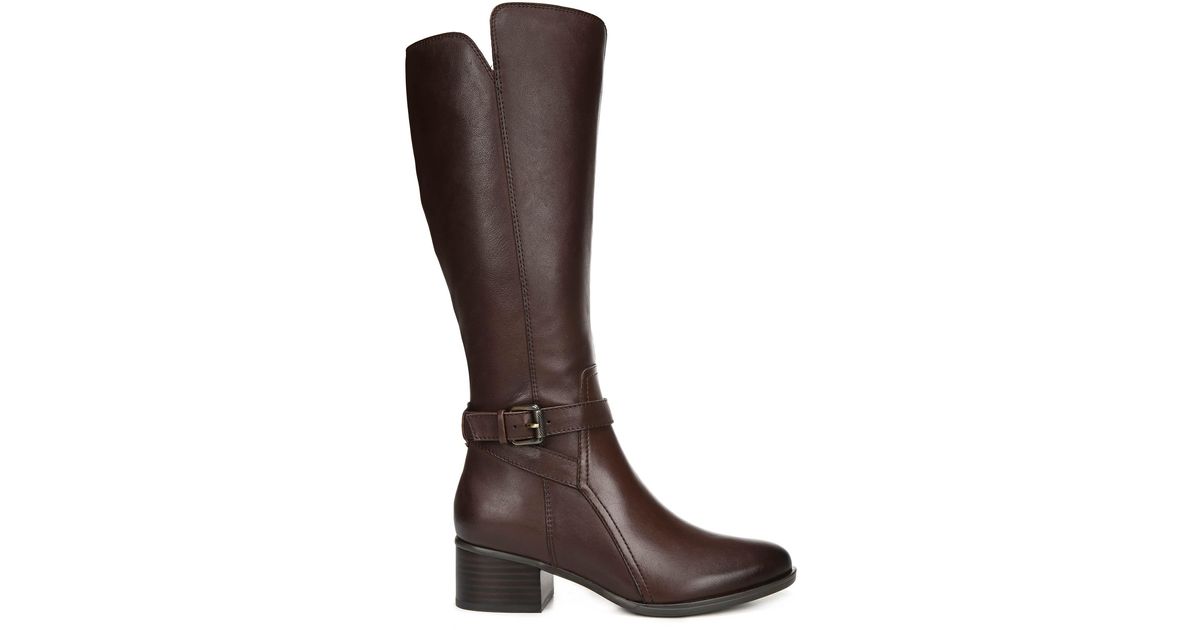 Naturalizer Leather Demetria Wide Calf Medium/wide Tall Riding Boots in Chocolate (Brown) - Lyst