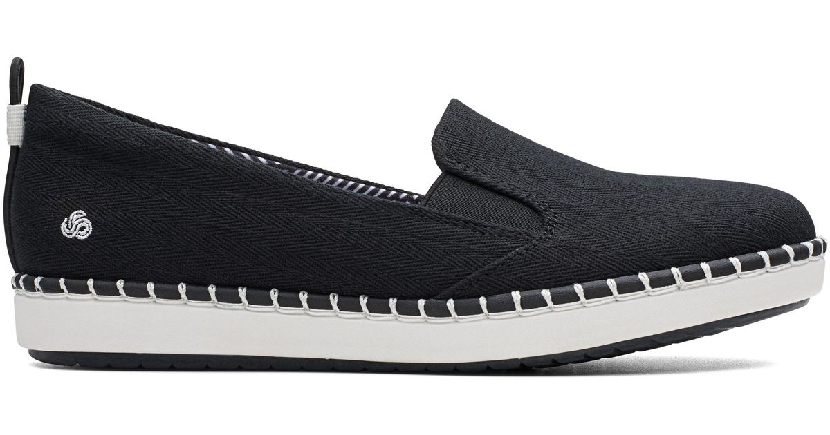 Clarks Canvas Step Glow Lite Medium/wide Slip On Shoes in