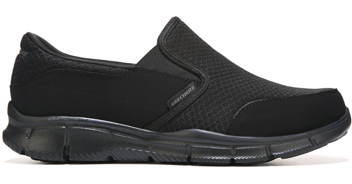 skechers black slip on mens
