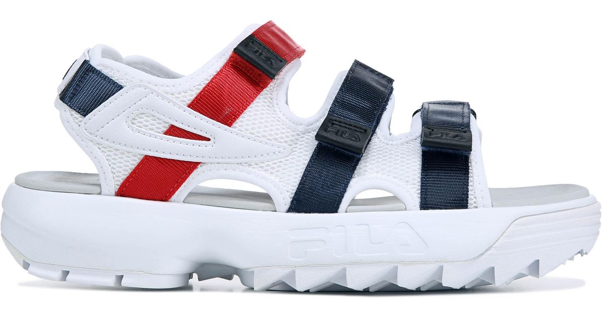 Fila Rubber Disruptor Sandals in White/Navy/Red (Blue) - Save 34% - Lyst