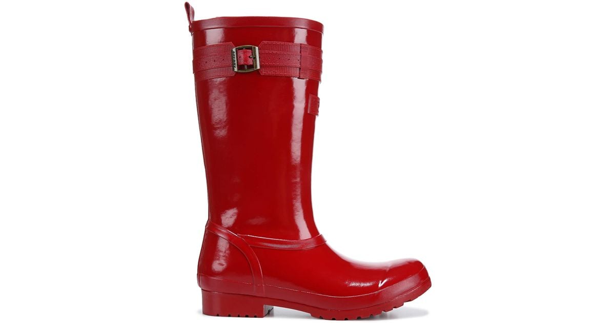 sperry red rain boots
