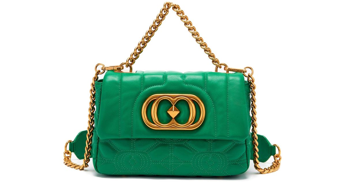 La Carrie Borsa A Mano Touchy Green/gold | Lyst