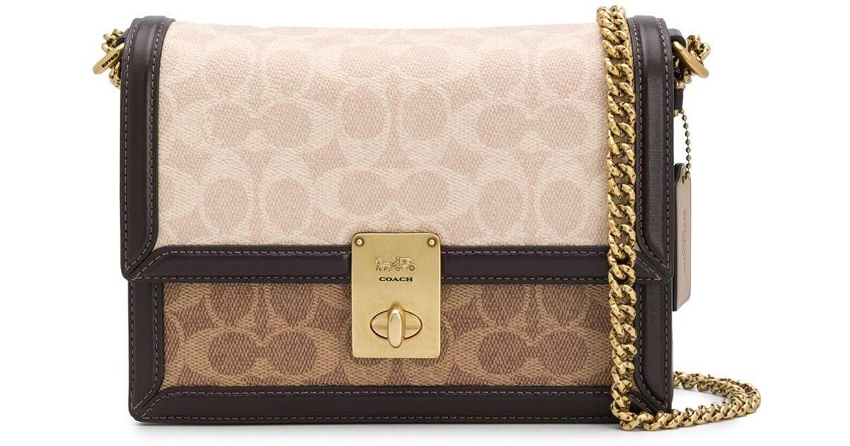 coach hutton shoulder bolsa in signature canvas