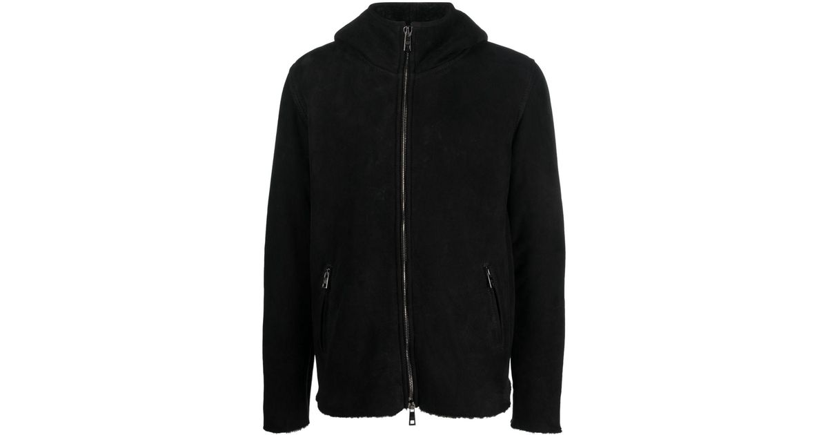 Giorgio Brato Shearling-lining Hooded Jacket in Black for Men | Lyst