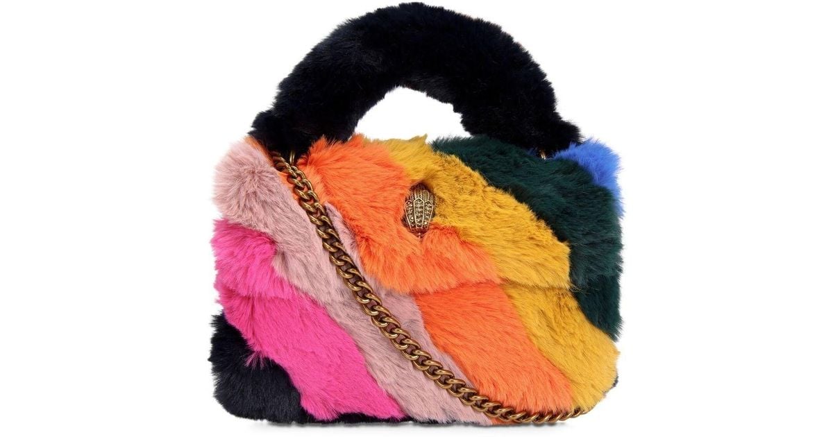 Kurt Geiger Mini Kensington Faux Fur Crossbody Bag in Blue Lyst