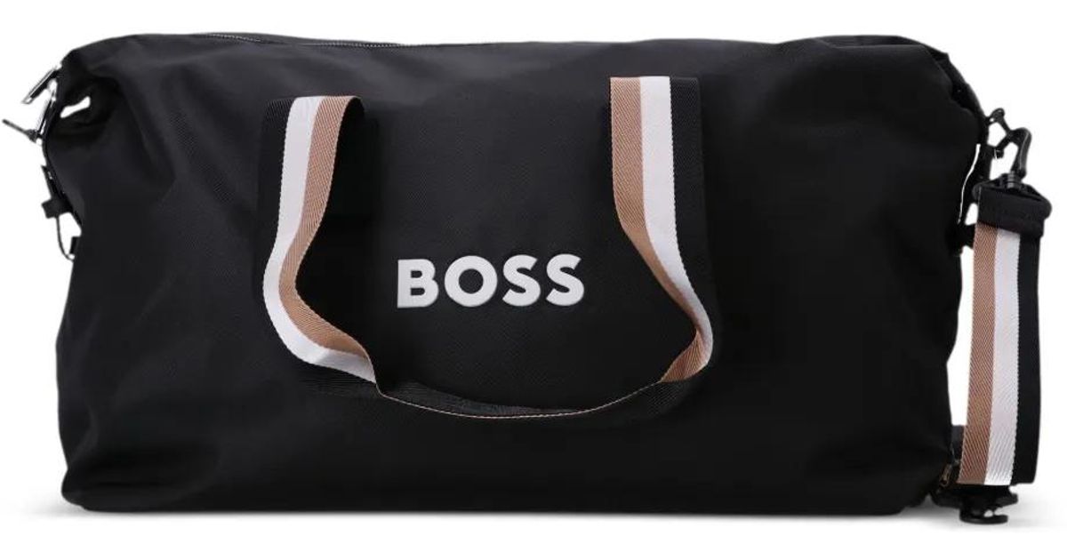 BOSS ボス★ブラック Holdall コントラスト ロゴ ダッフルバッグ メンズ BOSS ロゴ ダッフルバッグ ブラック | Lyst