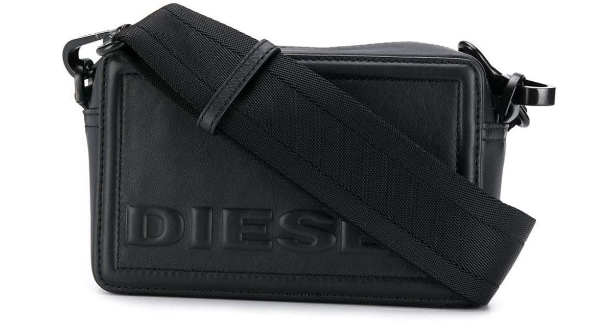 DIESEL Embossed Logo Crossbody Bag in Black Lyst Australia