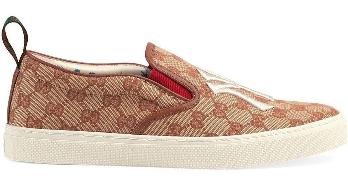 Gucci Men's Slip-on Sneaker With Ny Yankees Patchtm in Brown for Men | Lyst