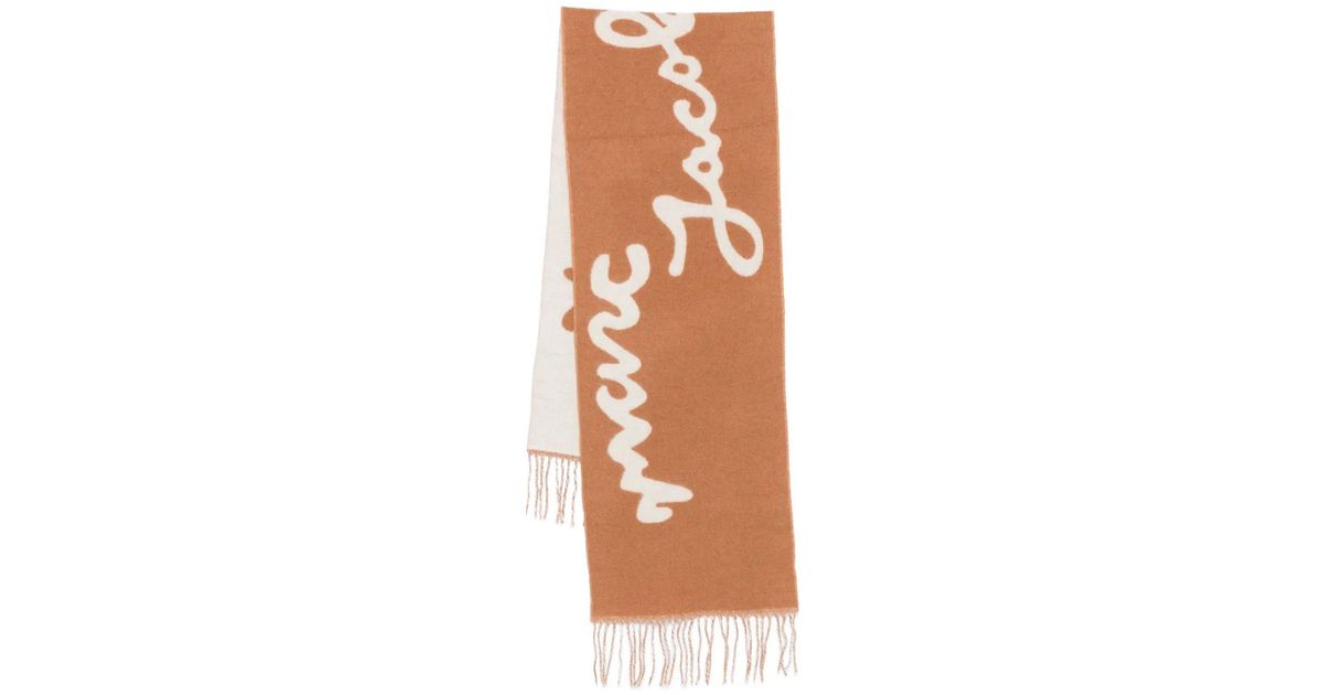 Marc Jacobs Logo-Lettering Wool Scarf in Natural | Lyst UK