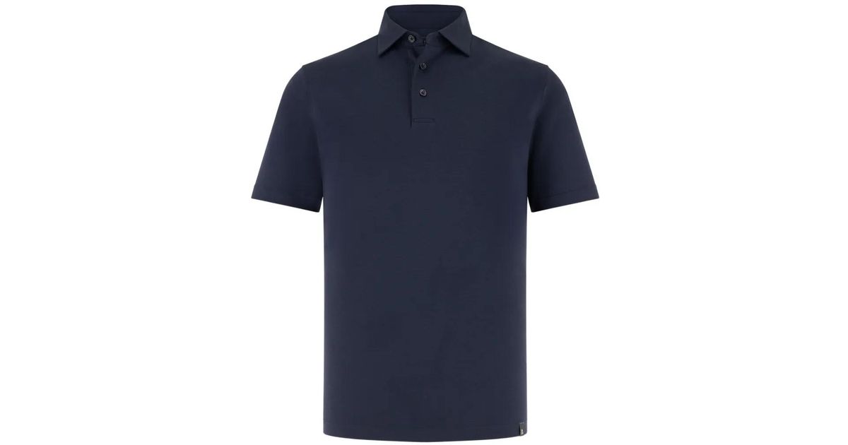 BOGGI Button Short-Sleeve Polo Shirt in Blue for Men | Lyst