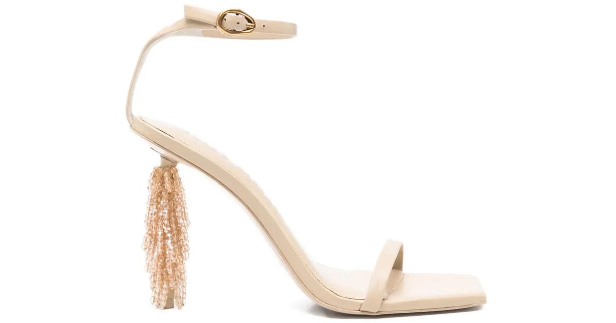 Cult Gaia Sienna Beaded Sandals in White | Lyst