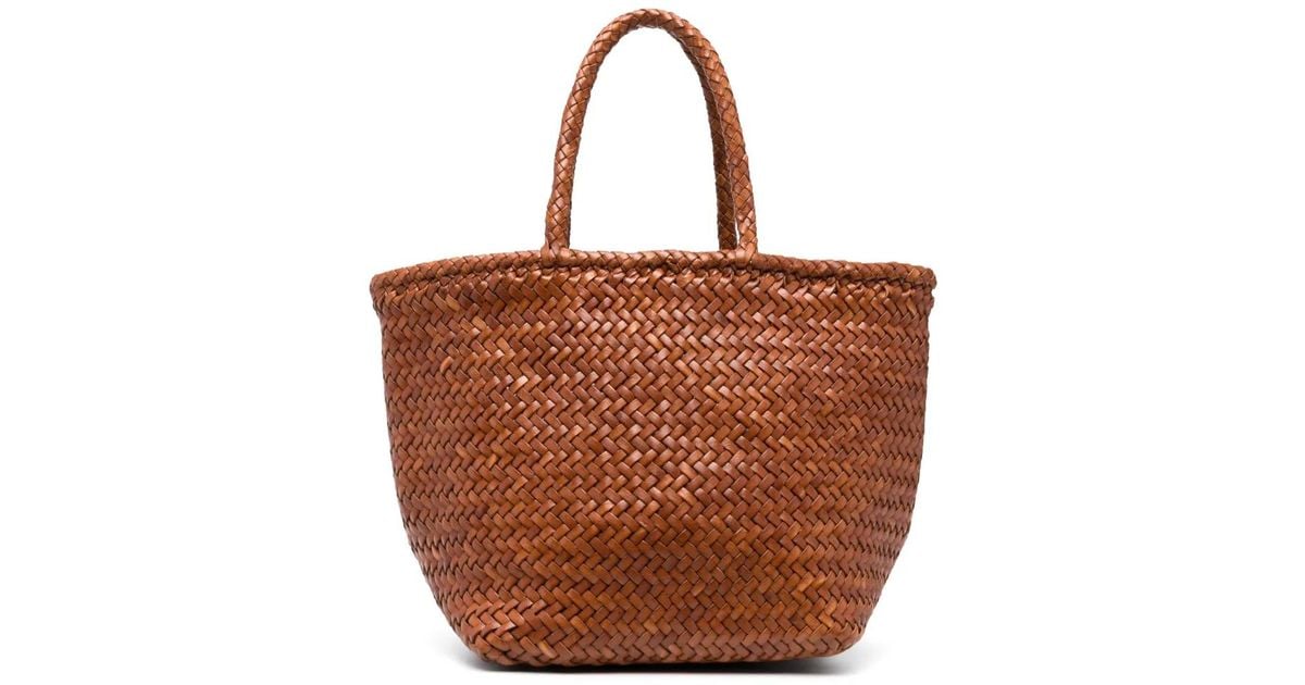 Dragon Diffusion Small Grace Woven Leather Tote Bag in Brown | Lyst