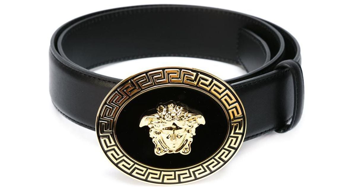 Versace - Medusa Round Buckle Belt - Men - Calf Leather/metal
