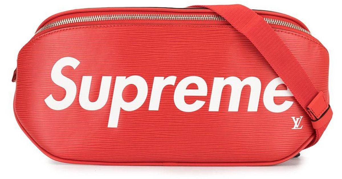 Marsupio con logo x Supreme da Uomo di Louis Vuitton in Rosso | Lyst