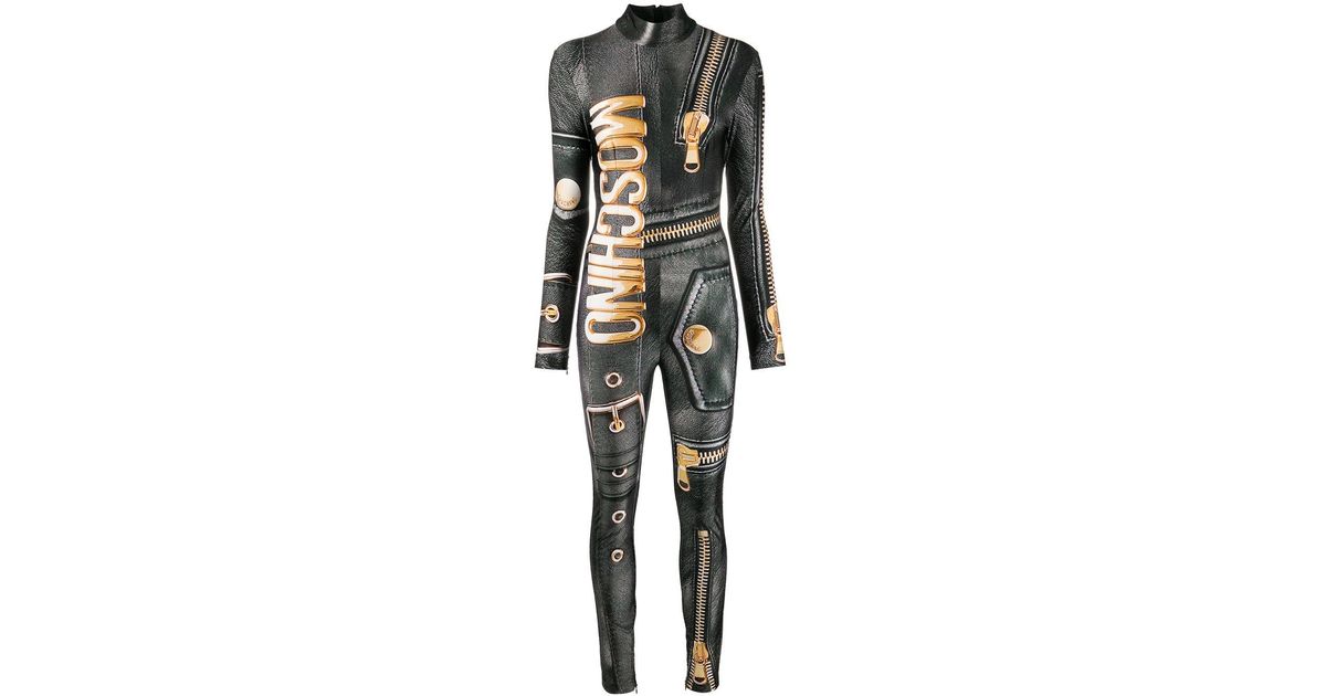 moschino-black-Zip-Print-