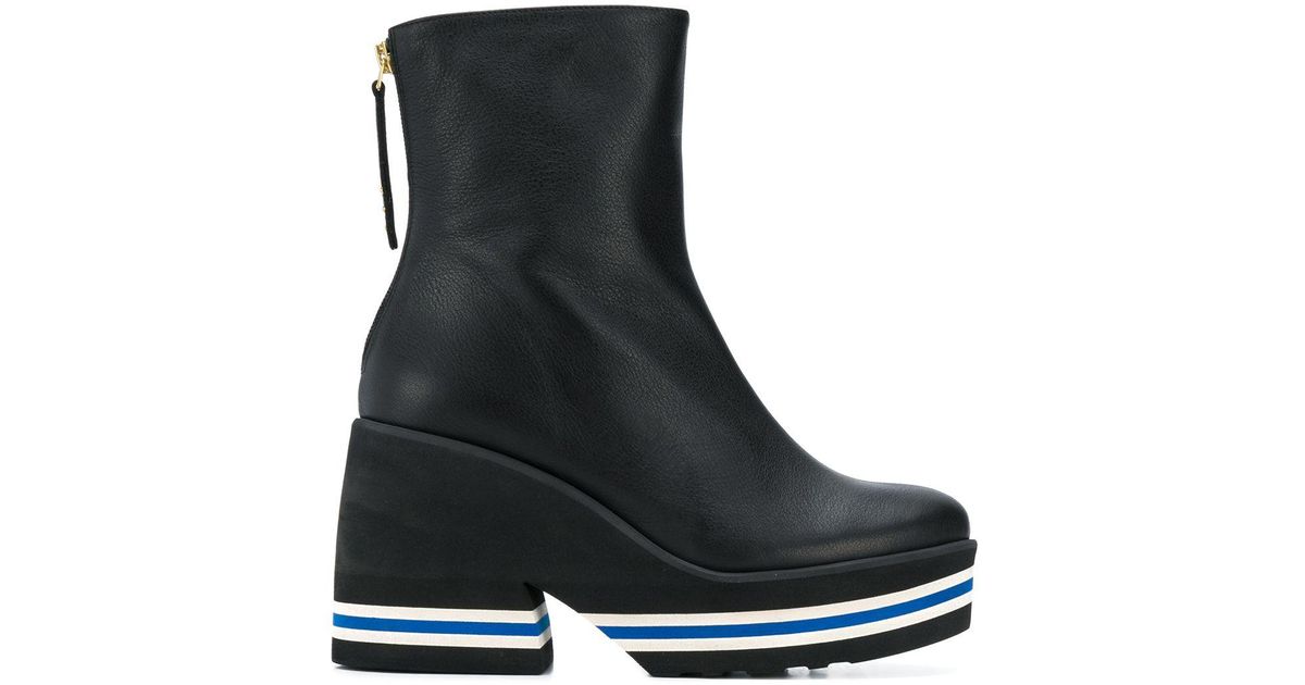 Paloma BarcelÃ³ Leather Platform Ankle Boots in Black - Lyst