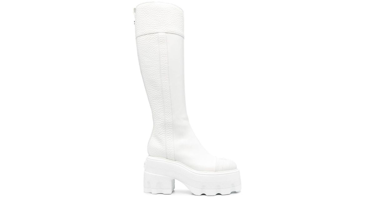 white flatform boots