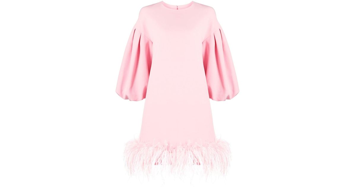 Huishan Zhang Poppy Feather-detail Dress in Pink | Lyst