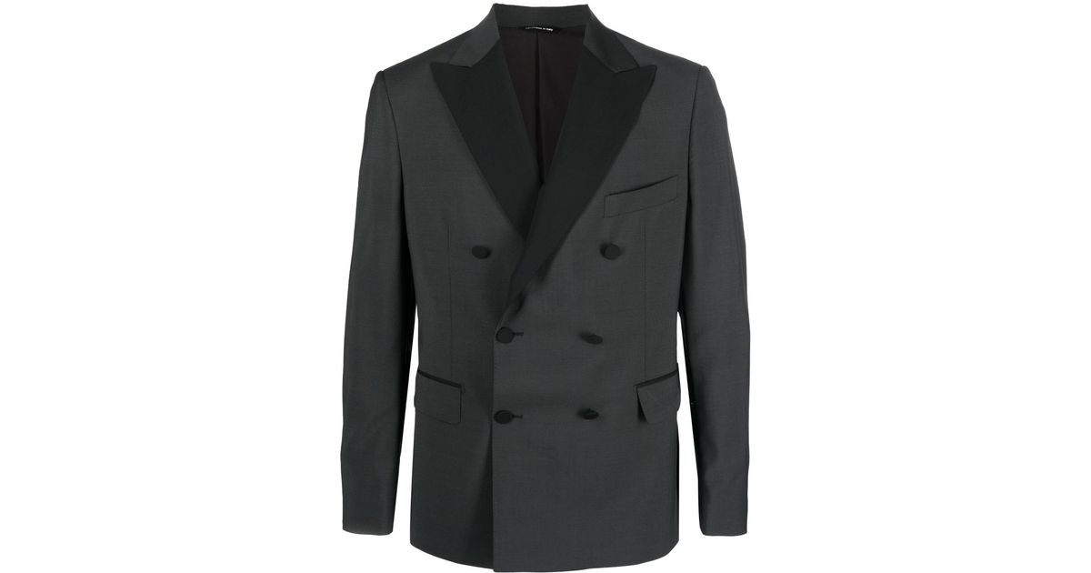 Tonello Double-breasted Dinner Jacket in Black for Men | Lyst